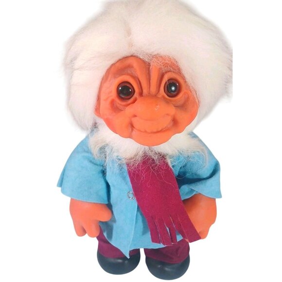 Vintage 1977 Large 14" Thomas Dam Denmark Grandma Grandpa Trolls Set Of 2 1970s - Picture 3 of 10